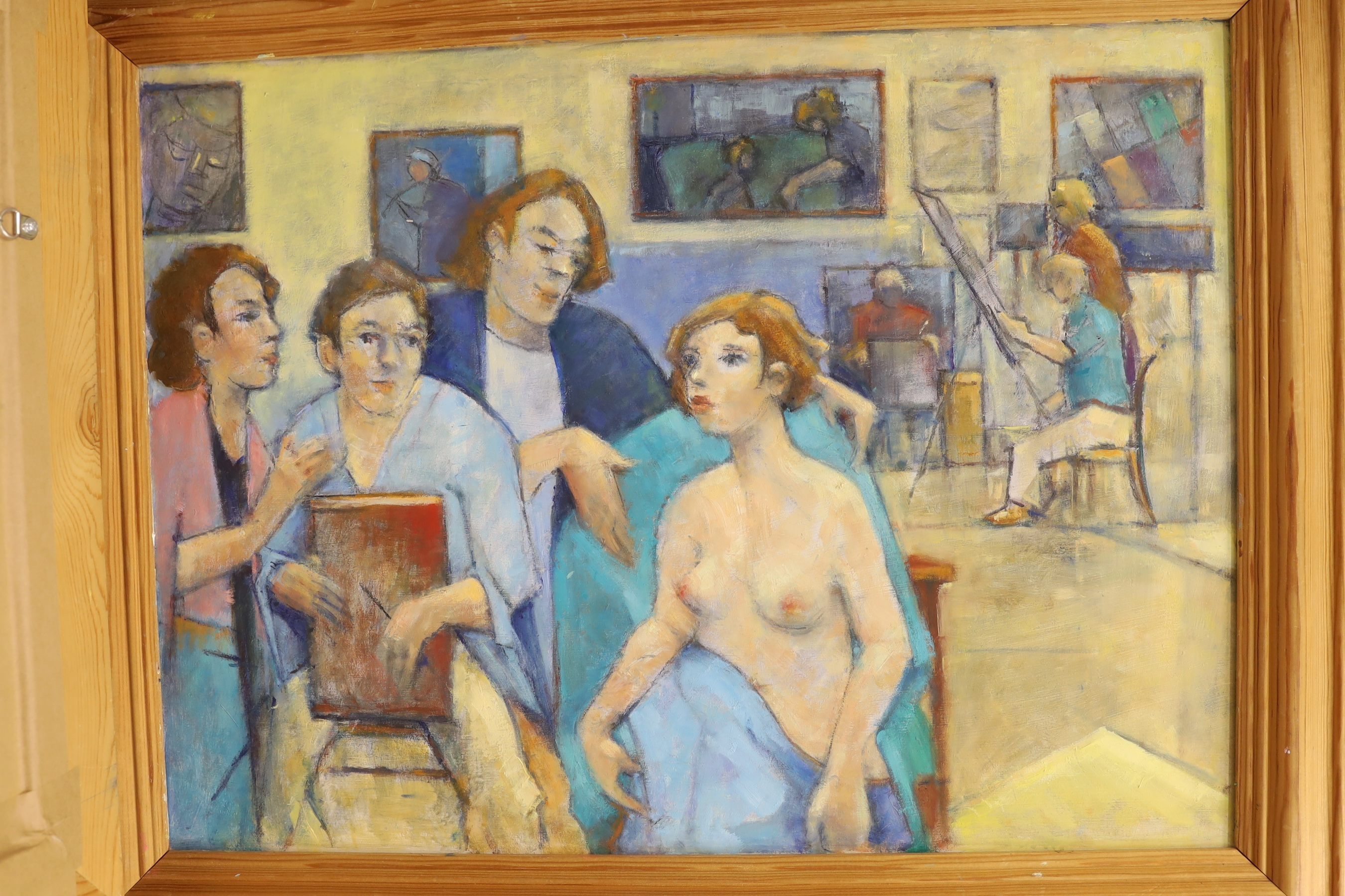 Terry Perry, four oils on board, Nude studies, largest 44 x 60cm